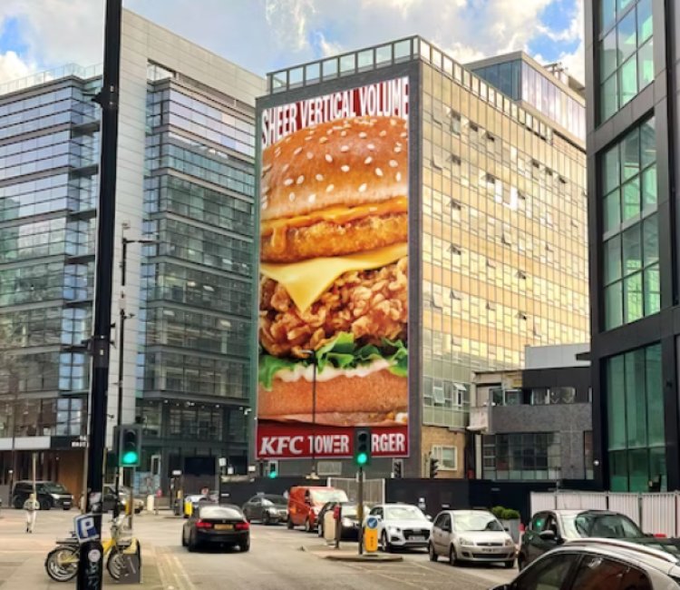 KFC's Tower Burger exceeds TV height limits, posing broadcasting challenges