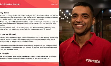 Zomato's Controversial Job Posting: Pay ₹20 Lakh to Work for Free