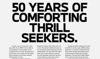 Rediffusion Crafts BMW Print Ad Celebrating 50 Years of 3 Series