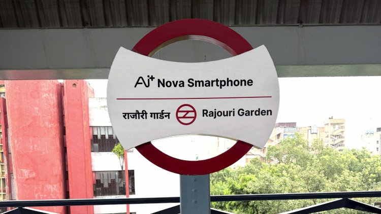 Ai+ Smartphone Takes Over Rajouri Garden Metro Station in Landmark Delhi Metro Association